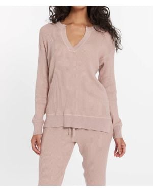 LEIMERE Cabo Split Neck Top - Pink