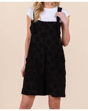 BOMBOM Feeling Fab Floral Textured Romper - Black