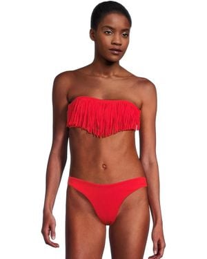 LSPACE Lspace Dixie Bikini Top Flame Strapless Bandeau Swimwear Gbo2343 - Red