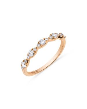 H.J. Namdar H. J. Namdar 0.35 Ct Tw Marquise Shape Stack Ring 14K Rose Natural Diamonds Size 6 - Metallic