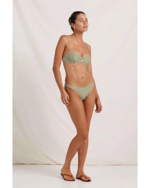 Peony Striped Bikini Set - Natural