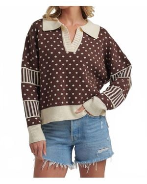 Bone Just For Fun Polka Dot Collar Sweater - Red