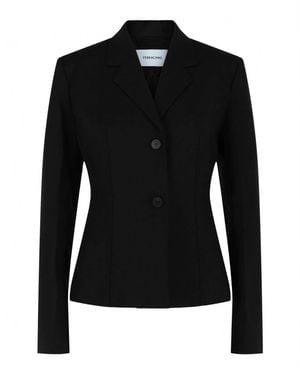 Ferragamo Wool Blend Blazer - Black