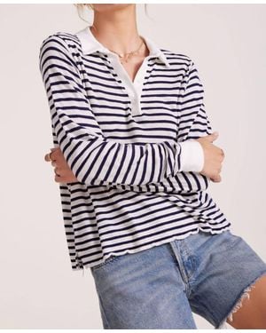 Bobi Long Sleeve Polo Tee - Blue