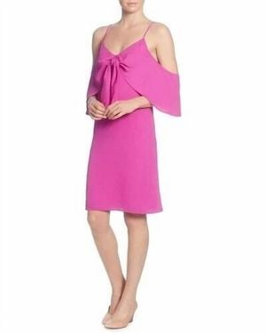 Catherine Malandrino Eden Cold Shoulder Chiffon Dress - Pink