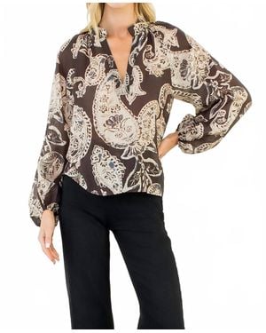 Thml Silky Paisley Top - Brown