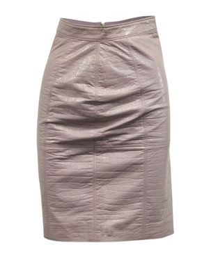 MSGM Crocodile Effect Pencil Skirt - Gray