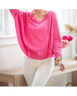 BURGESS SWEATERS Tess Poncho - Pink