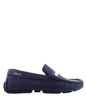 Bally Pacos Calf Embossed Drivers, Brand Size 5 Us Size 6 - Blue