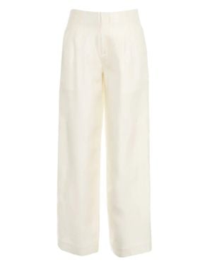 STAUD Ivory Pierre Straight-Leg Wool-Blend Formal Pants - White