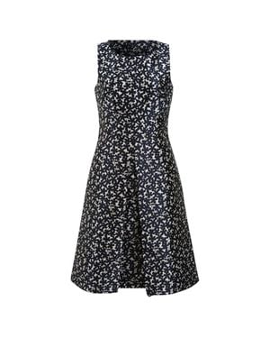 Michael Kors Floral Printed Midi Dress - Black
