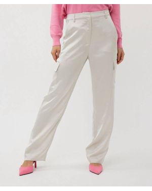 EsQualo Sateen Cargo Pants - Natural