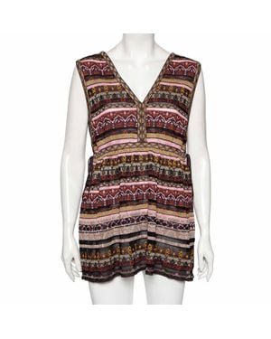 Missoni Multicolored Lurex Knit Sleeveless Top - Brown