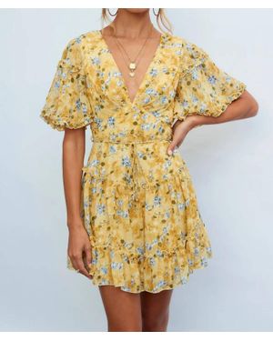 Saints + Secrets Short Sleeve Mini Dress - Yellow
