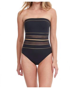 Gottex Bandeau One Piece Bathing Swimsuit - Blue