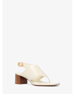 MICHAEL Michael Kors Mk Kya Flex Leather Thong Sandal - Natural