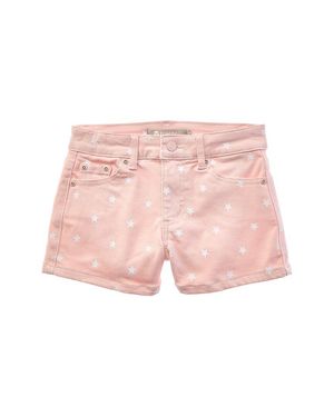 Tractr Jeans Brittany Star Print Color Short With Fray - Pink