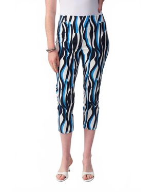 Joseph Ribkoff Geometric Print Cropped Pants - Blue