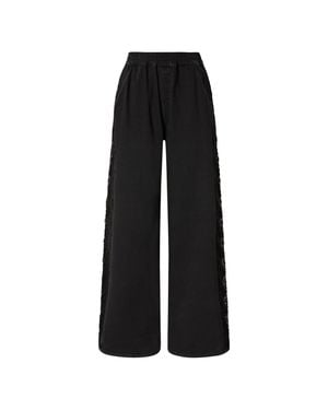 Pinko Palco Lace-Detail Wide-Leg Tailored Pants - Black