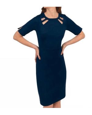 Gretchen Scott Jersey Peek A Boo Mini Dress - Blue