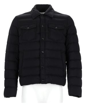 Herno Padded Jacket With Horizontal Quilting And Classic Collar - Black