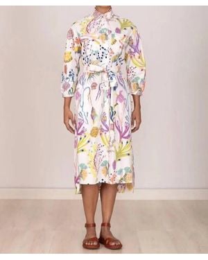 brand: Banjanan Gemma Belted Midi Dress - Pink