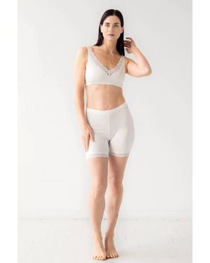 Salua Lingerie Cotton Lace Bike Shorts - White