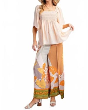 Easel Blushing Babydoll Top - White