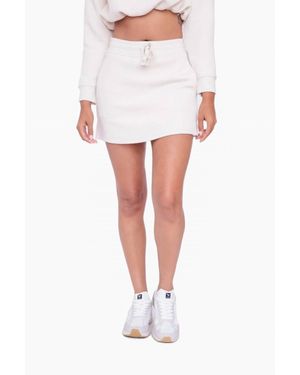 Mono B Quilted Drawstring Skort - White