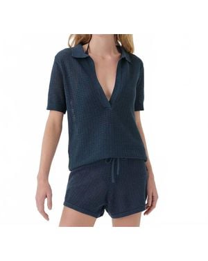 Pact Beachside Crochet Tunic - Blue