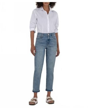 Kut From The Kloth Sienna Baggy Boyfriend Crop Jeans - Blue