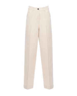 Rrd Ivory Lynco Livia Viscose-Linen Wide-Leg Pants - White