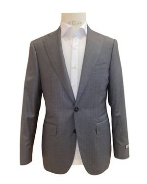 Canali Herringbone Suit - Blue