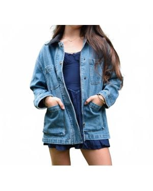 8apart Annie Corduroy Collar Jacket - Blue