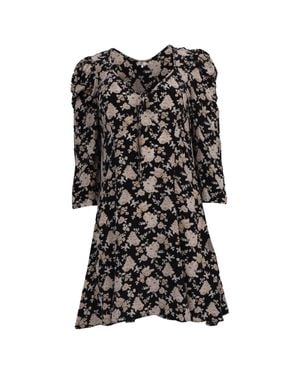 LoveShackFancy Juree Floral-Print Mini Dress - Black