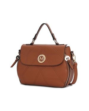MKF Clementine Vegan Leather Satchel Bag By Mia K - Brown