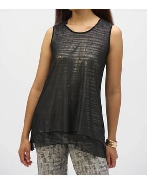 Joseph Ribkoff Metallic Sleeveless Tunic Top - Black