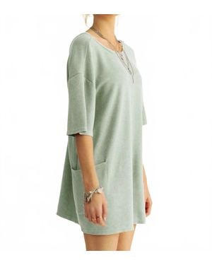 Davi & Dani Acid Wash Romper - Green