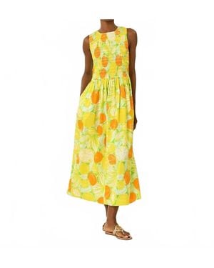 Lilly Pulitzer Daisey Smocked Midi Dress - Yellow