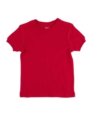 Leveret Kids Short Sleeve T-Shirt Classic Solid Color - Red