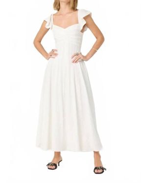 Astr Felicienne Pleated Dress - White