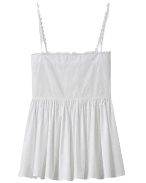 Jacquemus Square Neckline Cotton Top With Thin Straps - White
