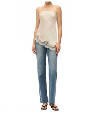 Elodie Bruno Lacey Strapless Satin Top - Blue