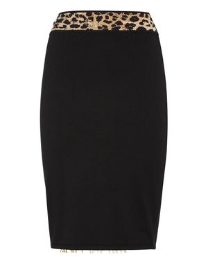 Philipp Plein Knit Skirt Leopard - Black