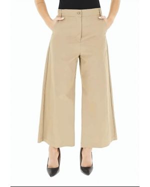 Weekend Wide Leg Cotton Blend Pants - Natural