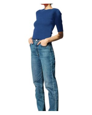 Nation Ltd Beverly Smocked Top - Blue