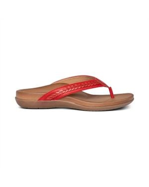 Aetrex Emmy Braided Thong Sandals - Pink