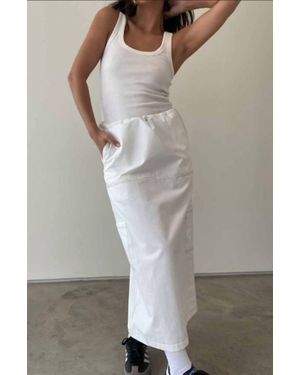 Et Clet Zaria Contrast Stitch Cargo Maxi Skirt - Gray