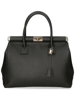 Chiara Ferretti Leather Shopper Tote - Black