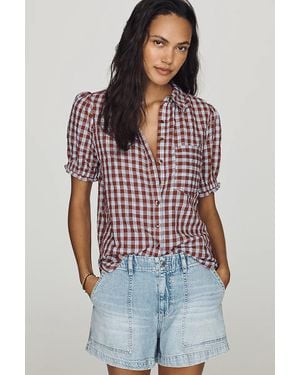 Pilcro Aly Puff-Sleeve Blouse - Red